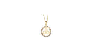 9K Gold Cz Round Trinity Knot Pendant
