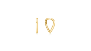 Gold Medium Heart Hoop Earrings