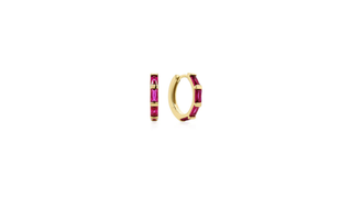 Gold Rosé Holiday Huggie Hoop Earrings