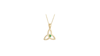 9K Gold Green Cz Trinity Knot Pendant