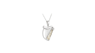 10K Gold & Diamond Harp Pendant