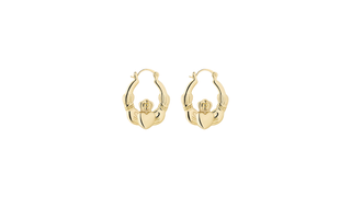 Gold Plated Large Claddagh Creole Earrings
