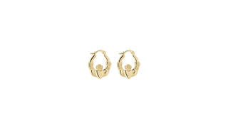 Gold Plated Small Claddagh Creole Earrings