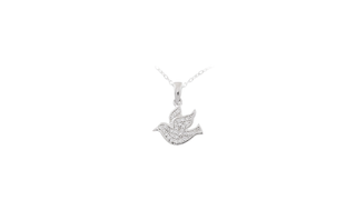 Silver CZ Dove Pendant