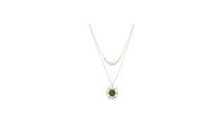 9ct Gold Green Layered Pendant Necklace