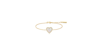 Gold Mother of Pearl Halo Heart Bracelet