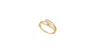 9ct Gold Cz Triple Bar Ring