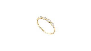 9ct Gold 5 Marquise Cz Narrow Ring