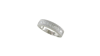 Sterling Silver Cz Princess Cut Wedding Band