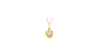 9ct Yellow Gold CZ Swirl Necklace