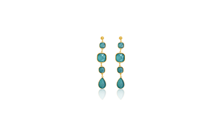 Teal Cascade Drop Earrings