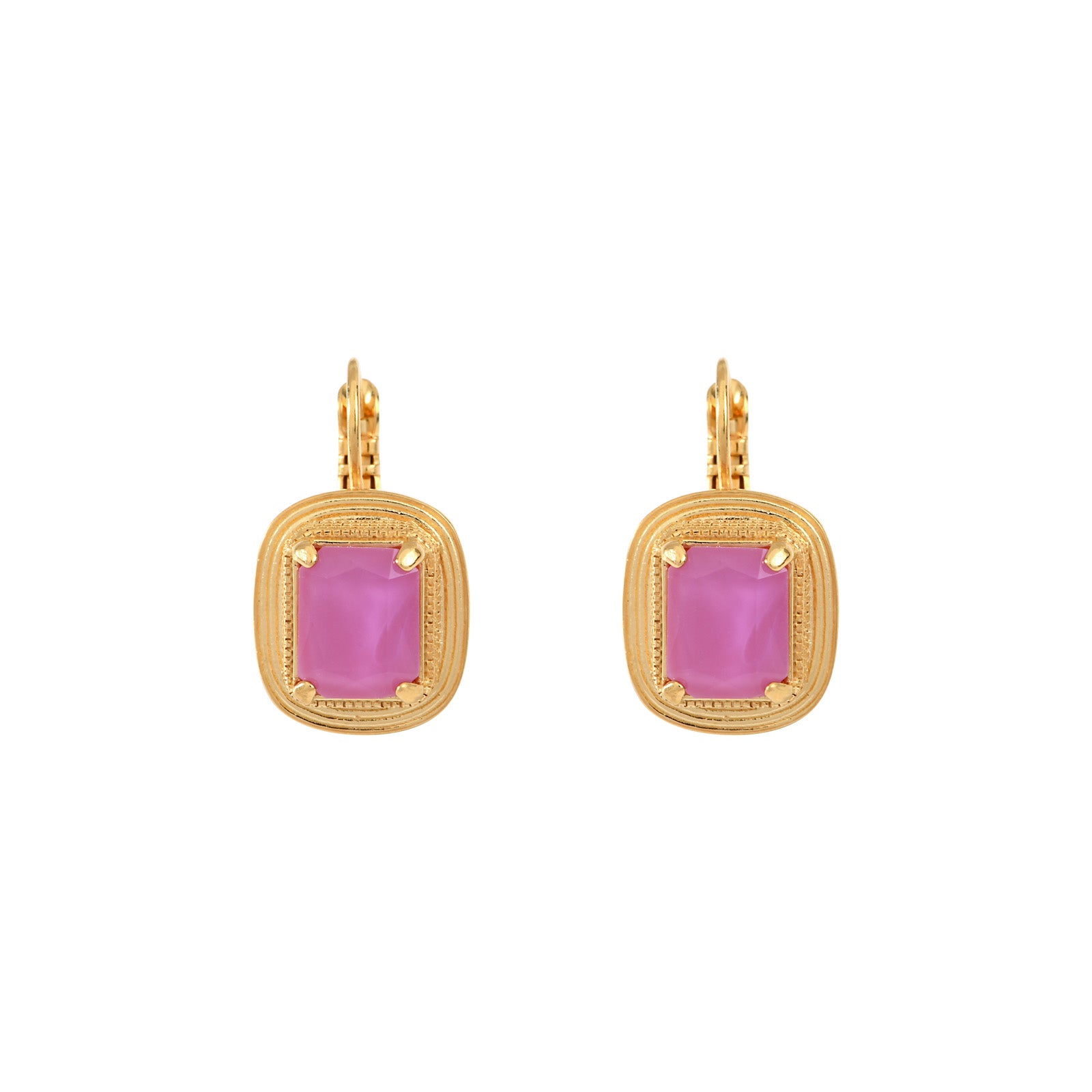 Art Deco style earrings in pink