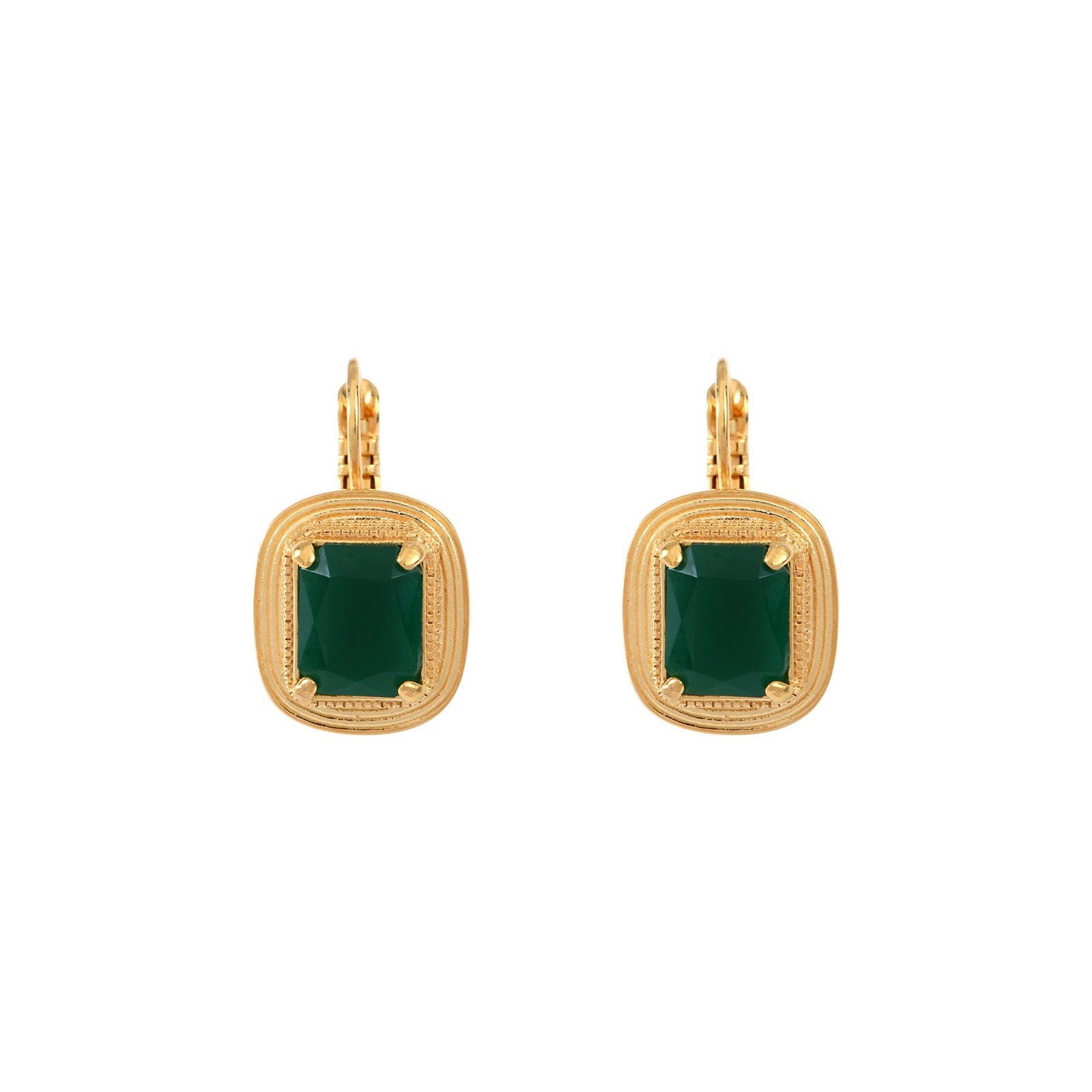 Art Deco style earrings in green