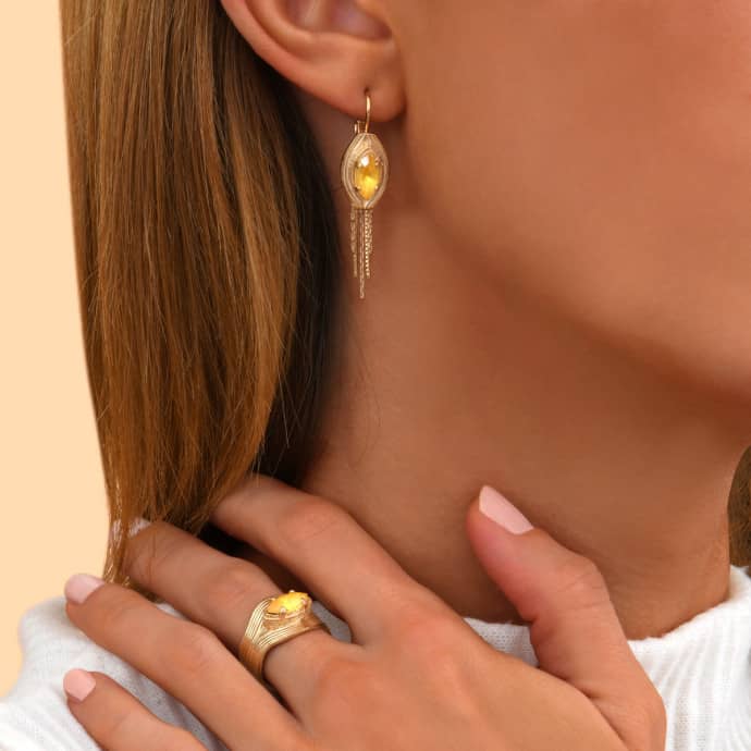 Soleil Drop Gold Earrings