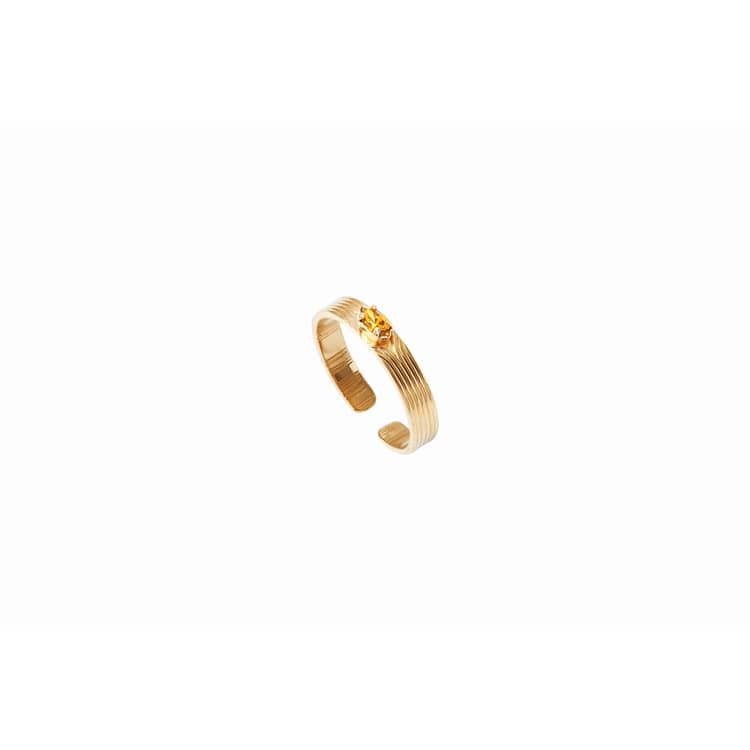 Caliste Gold Ring with Yellow Stone