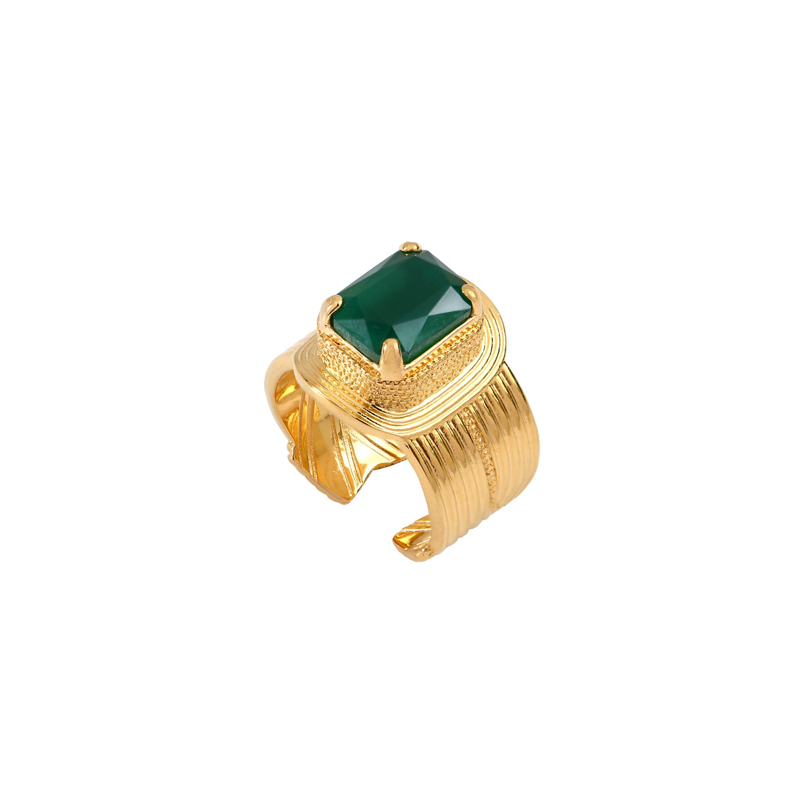 Art Deco style ring in green