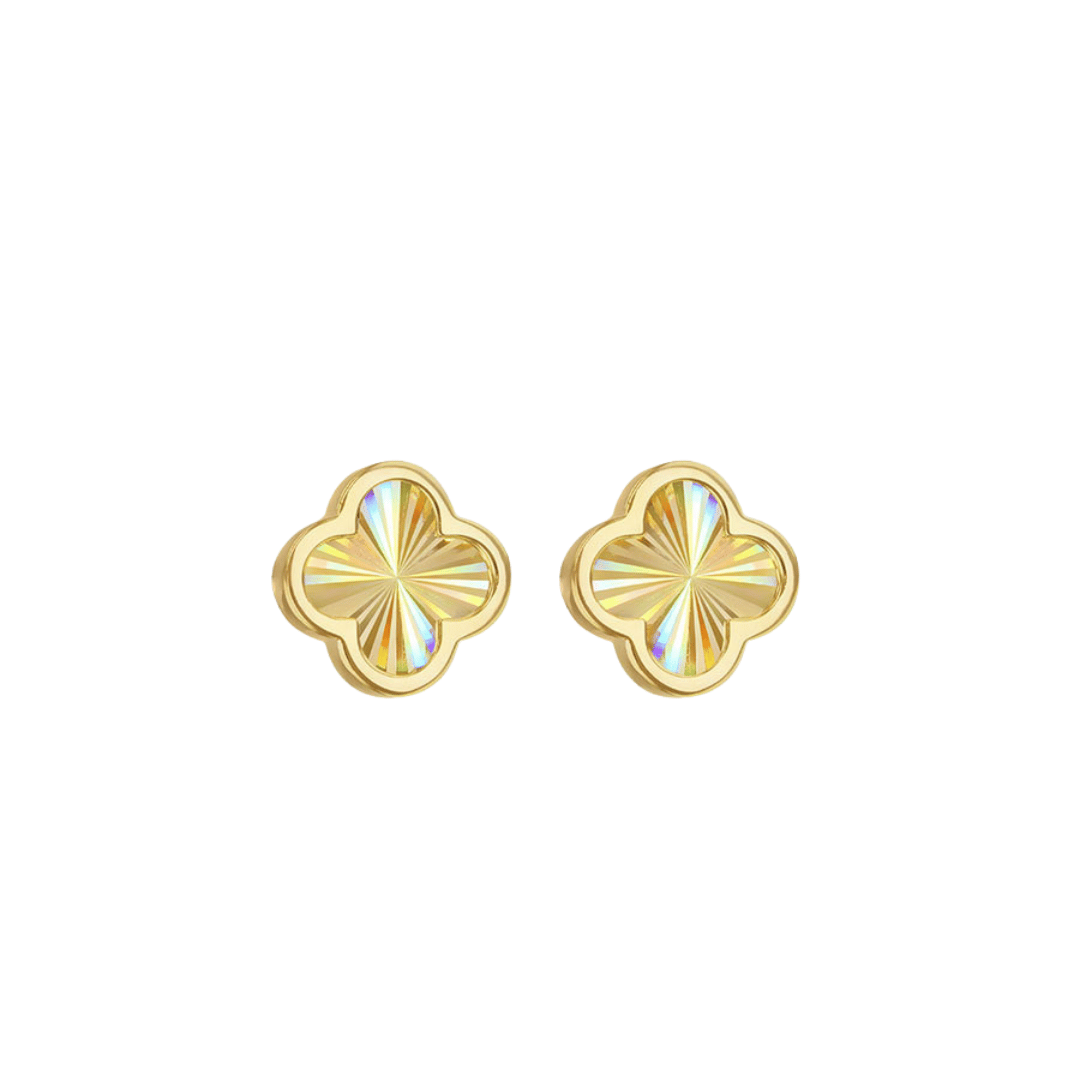 9ct Gold Radiant Clover Earrings