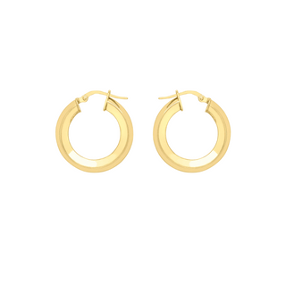 9ct Gold Square Tube Hoops - Medium