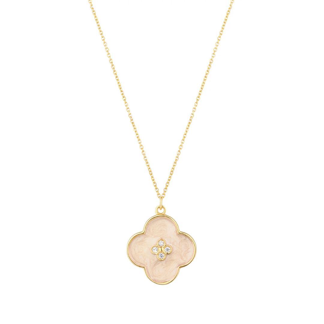 9ct Gold Mother of Pearl Clover Pendant