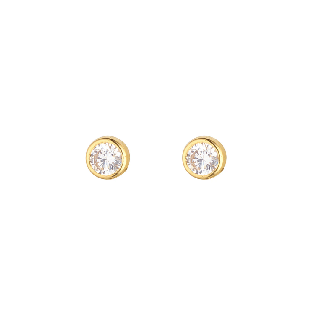 9ct Gold CZ Rubover Studs