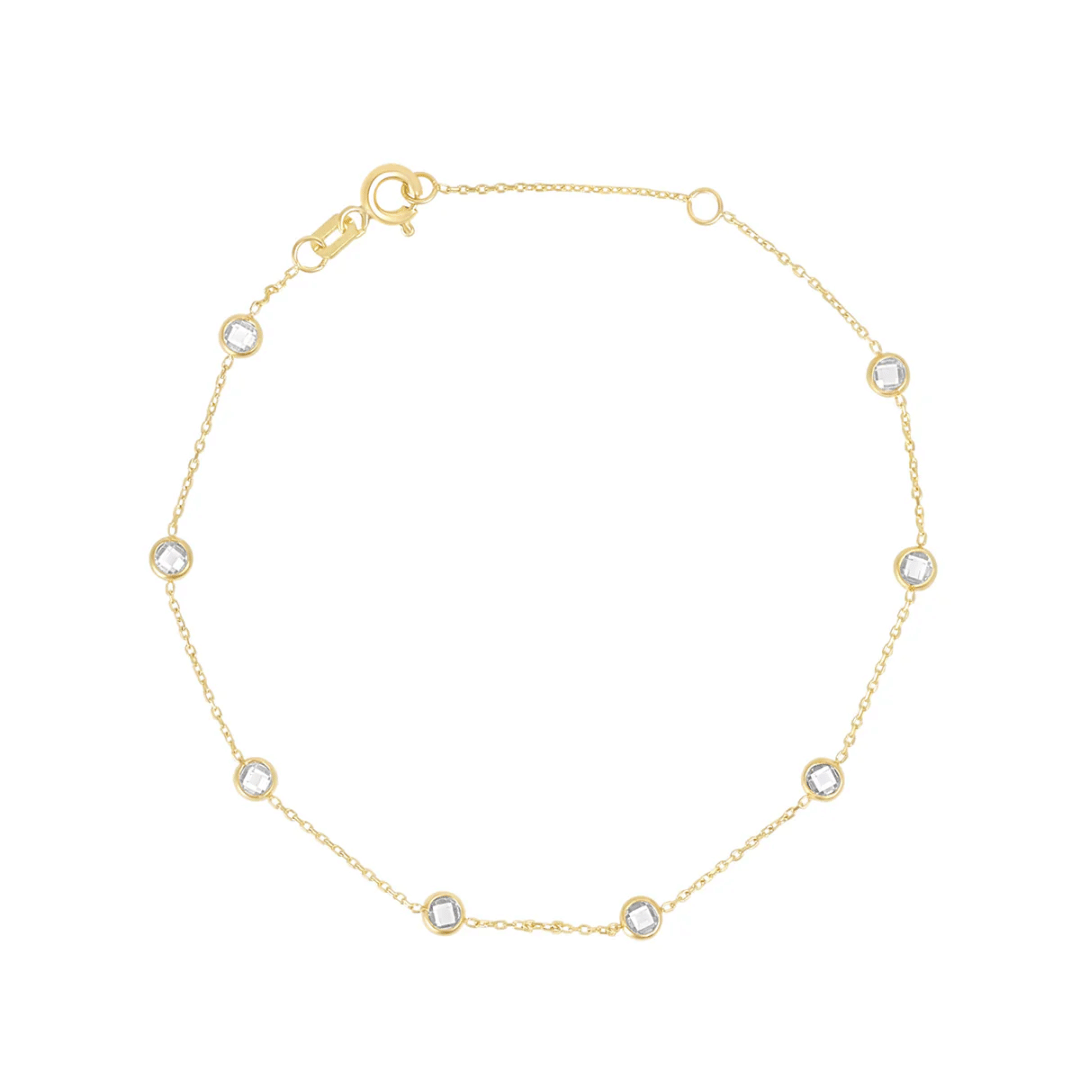 Gold Multiple Rubover Cz Bracelet