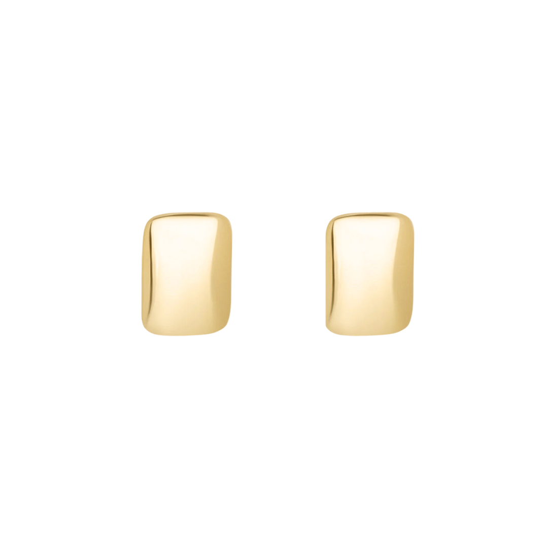 9ct Gold Square Button Studs