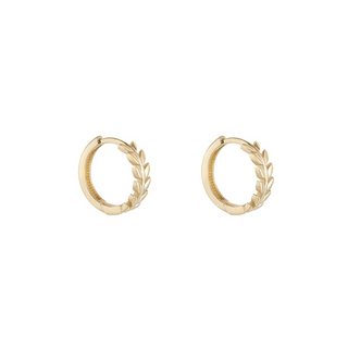 9ct Gold Leaf Huggies