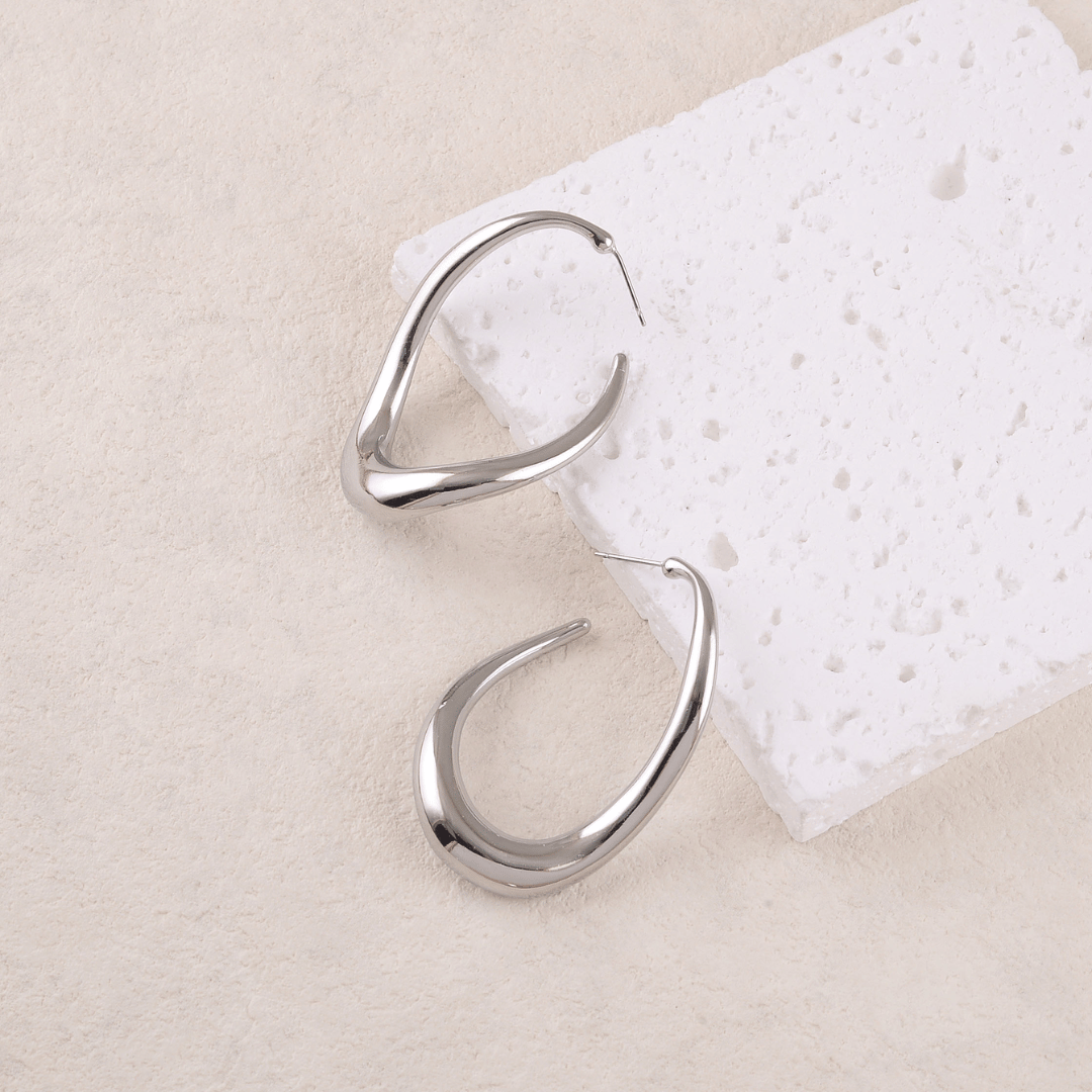 Ór | Silver Tide Twist Hoops