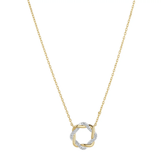 9ct Gold Diamond Wreath Necklace