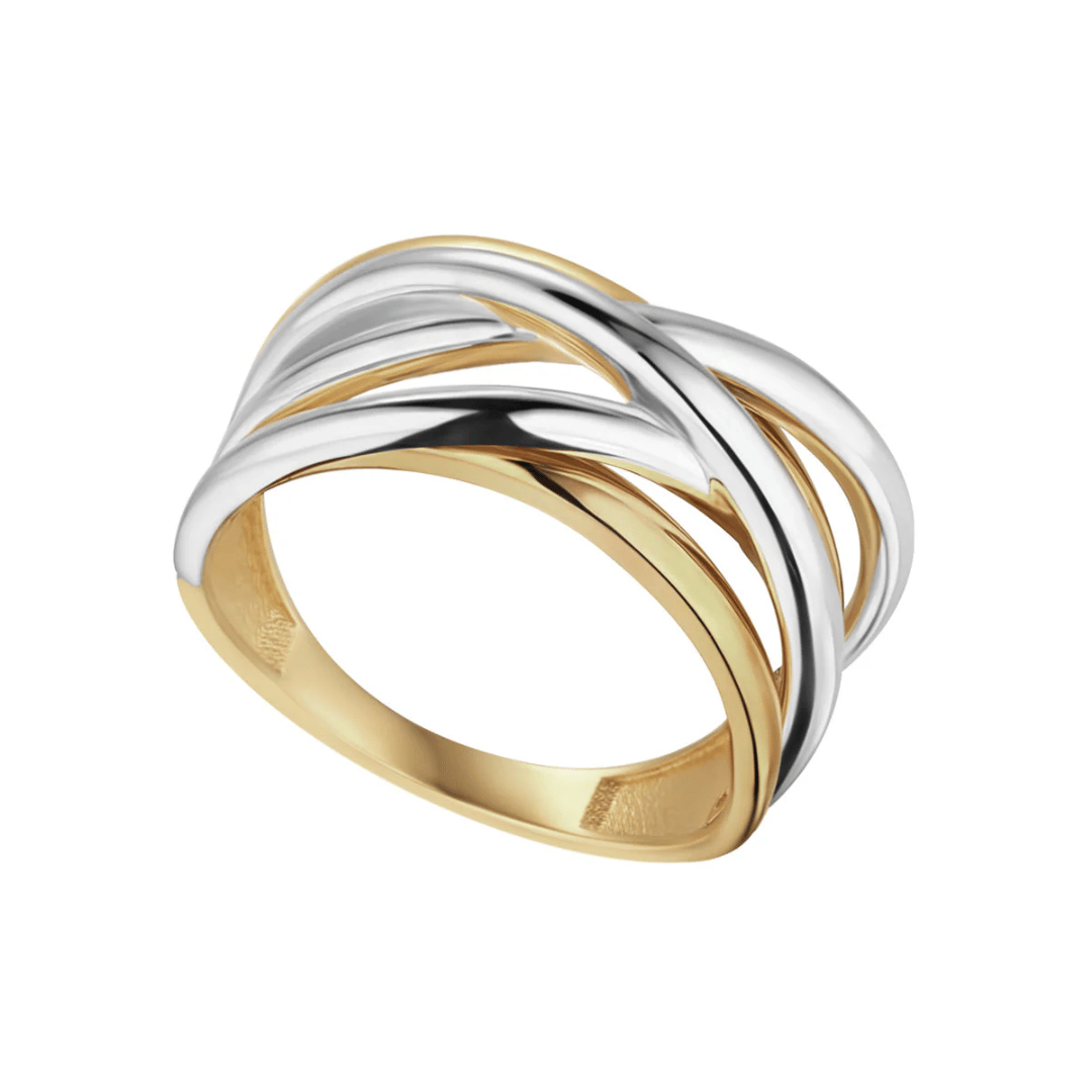 9ct Two Tone Gold Woven Ring