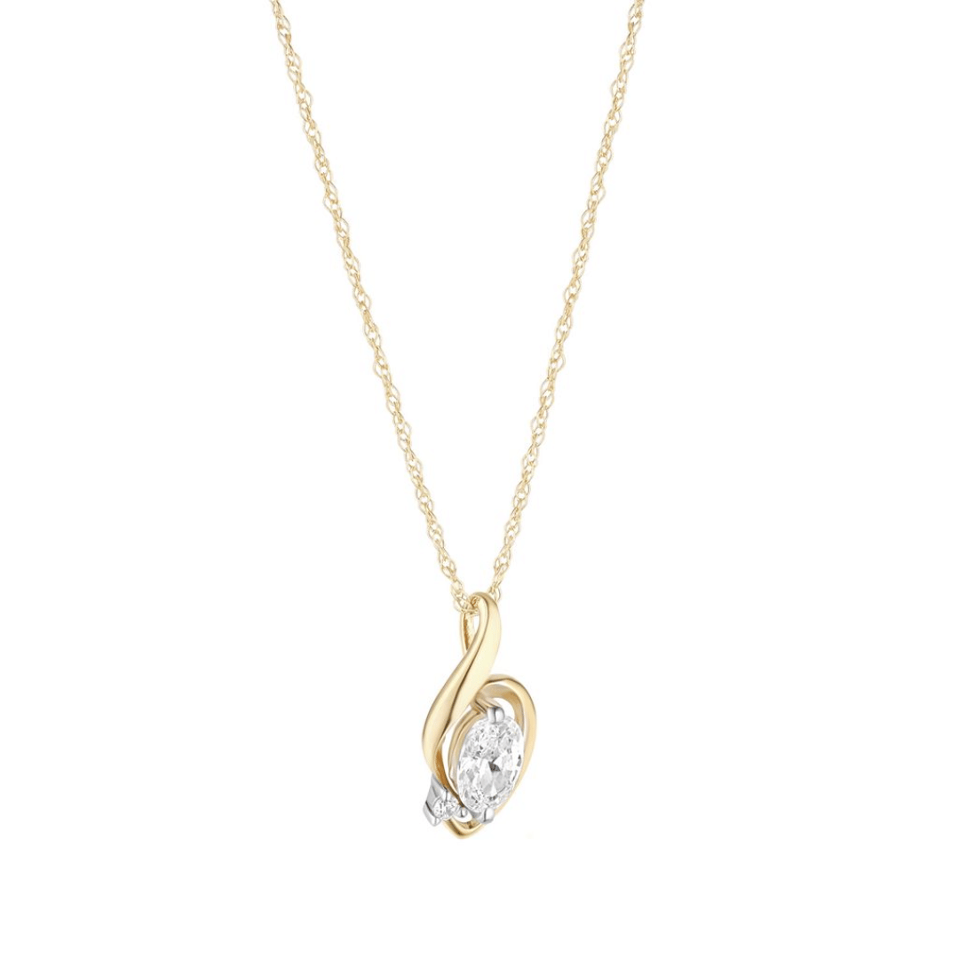 9ct Gold Vintage CZ Twist Necklace