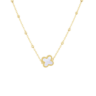 9ct Gold Mother Of Pearl Petal Necklace