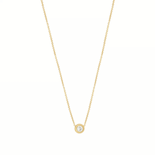 9ct Gold Dainty Solitaire Necklace