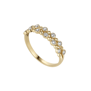 9ct Gold Double Row Bubble Band