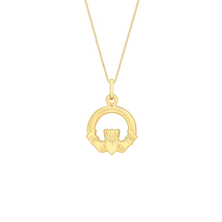 9ct Gold Dainty Claddagh Necklace