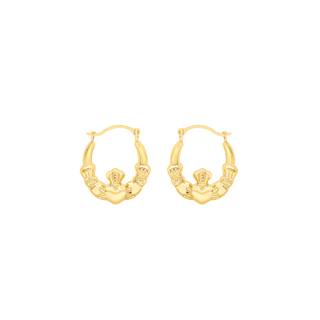 9ct Gold Mini Claddagh Hoop Earrings