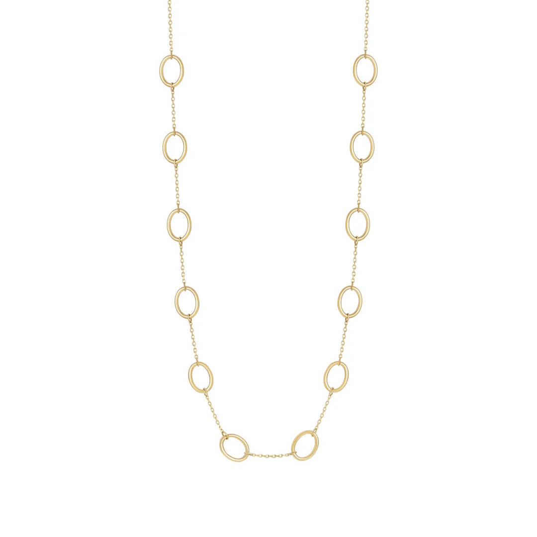 9ct Gold Mini Oval Link Necklace