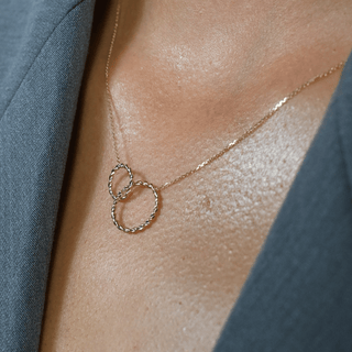 9ct Gold Interlocking Circle Necklace
