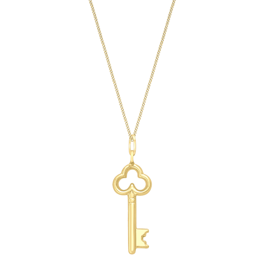 9ct Gold Lock & Key Necklace