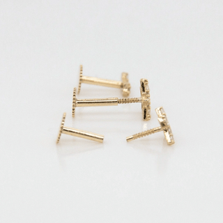 9ct Gold CZ Garland Single Stud Flatback Earring