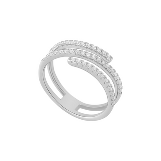 S/S Cz 3 Wrap Around Ring