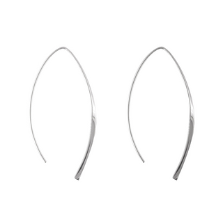 Sterling Silver Pull Thru Thin Drop Earrings