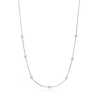 Silver Modern Beaded Necklace
