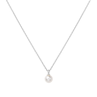 Silver Shell Pearl Drop Pendant Necklace