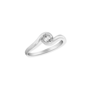 Silver CZ Bypass Shoulder Ring