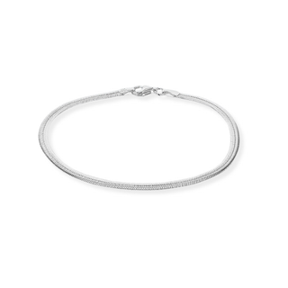 Silver Flat Snake Chain Bracelet