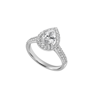 S/S Cz Classic Pear Cluster Ring
