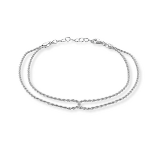 Sterling Silver Linked Rope Chain Bracelet