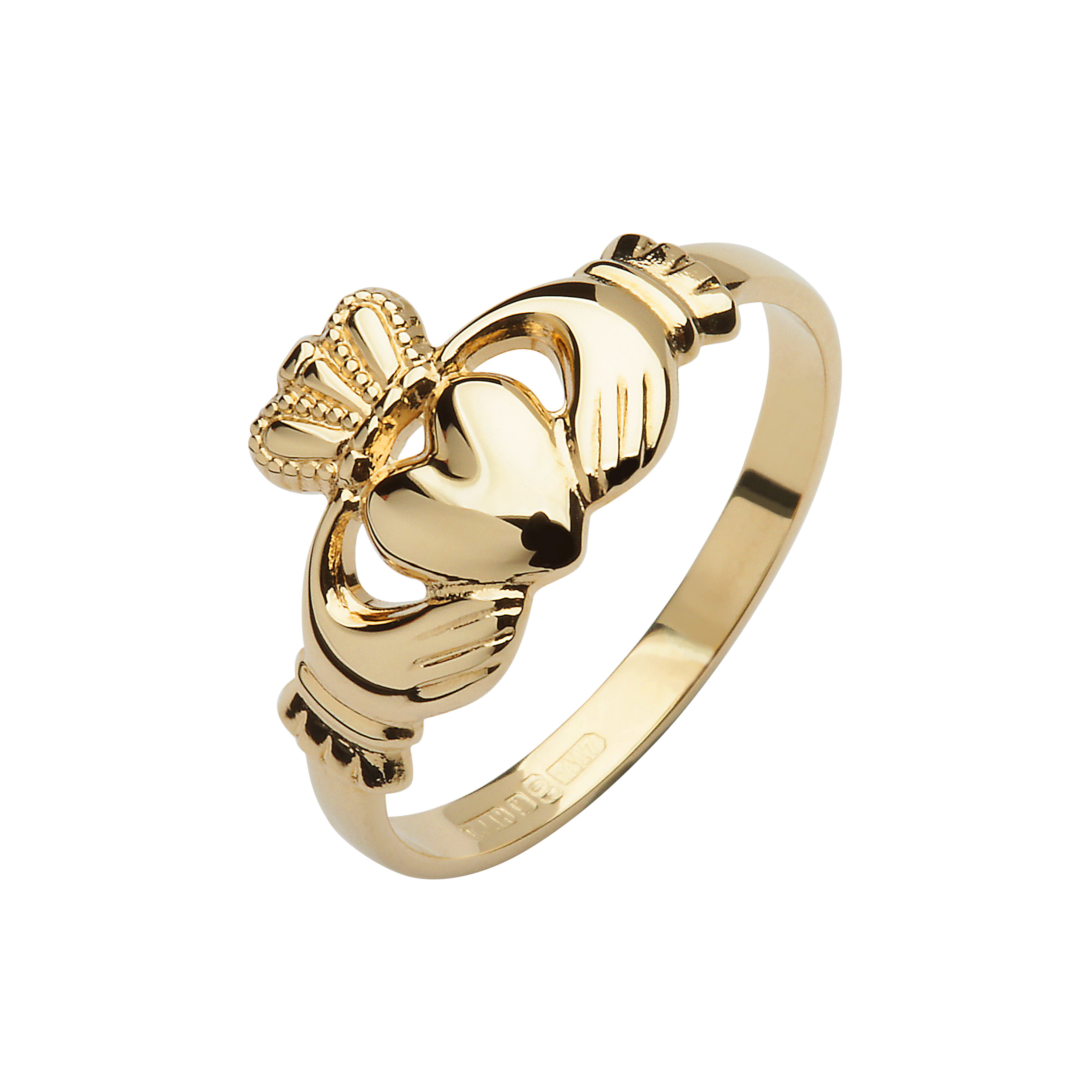 10ct Gold Die Struck Claddagh Ring