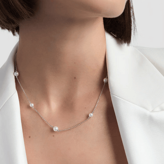 Silver Shell Pearl Necklet